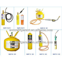 Cilindro de gas mapp y tanque y lata